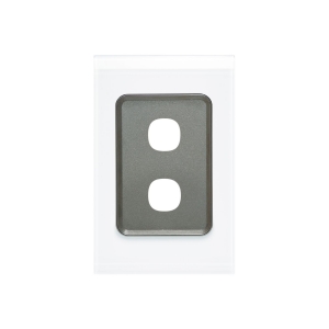 CLIPSAL SATURN 2 GANG 30 SERIES GRID & PLATE PURE WHITE